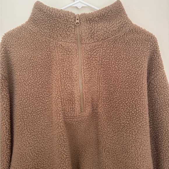 Koolaburra by UGG Sherpa Fleece Quarter Zip Pullover Women’s Size Large Brown - Picture 3 of 5